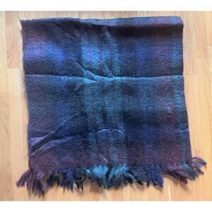 Ralph Lauren Home Jewel Tone Plaid Mohair Wool Montbrook Pillow + Throw Set NEW